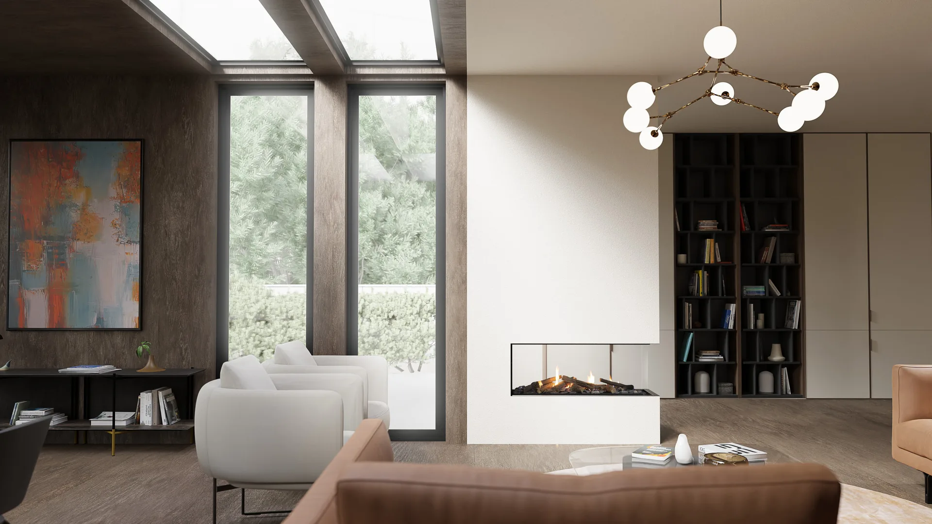 Escea DN1150 Peninsula gas fireplace
