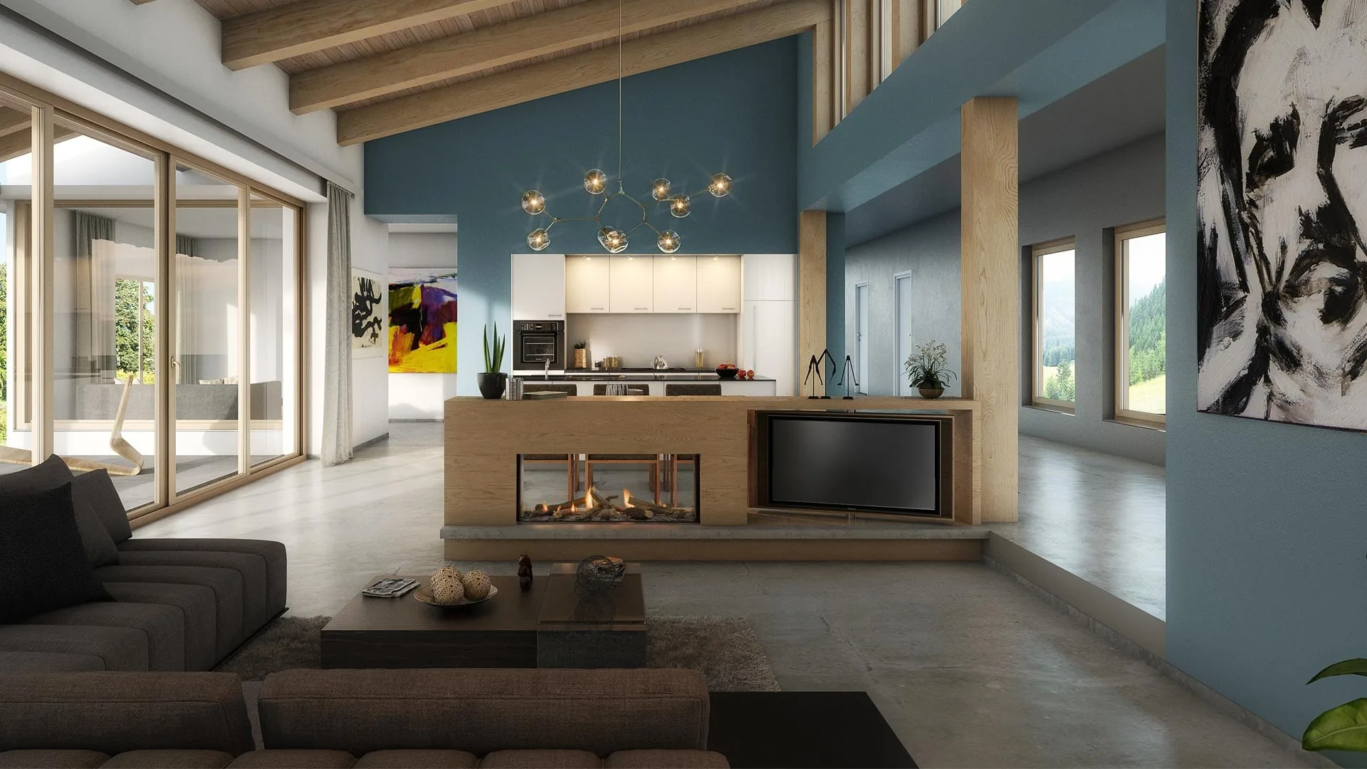 Escea DS1150 Double double-sided gas fireplace