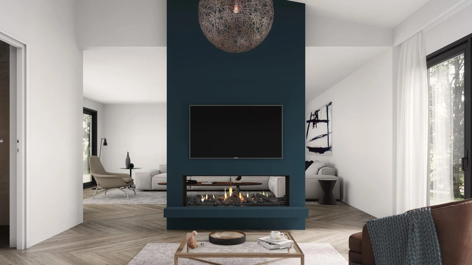Escea DS1400 Double double-sided gas fireplace