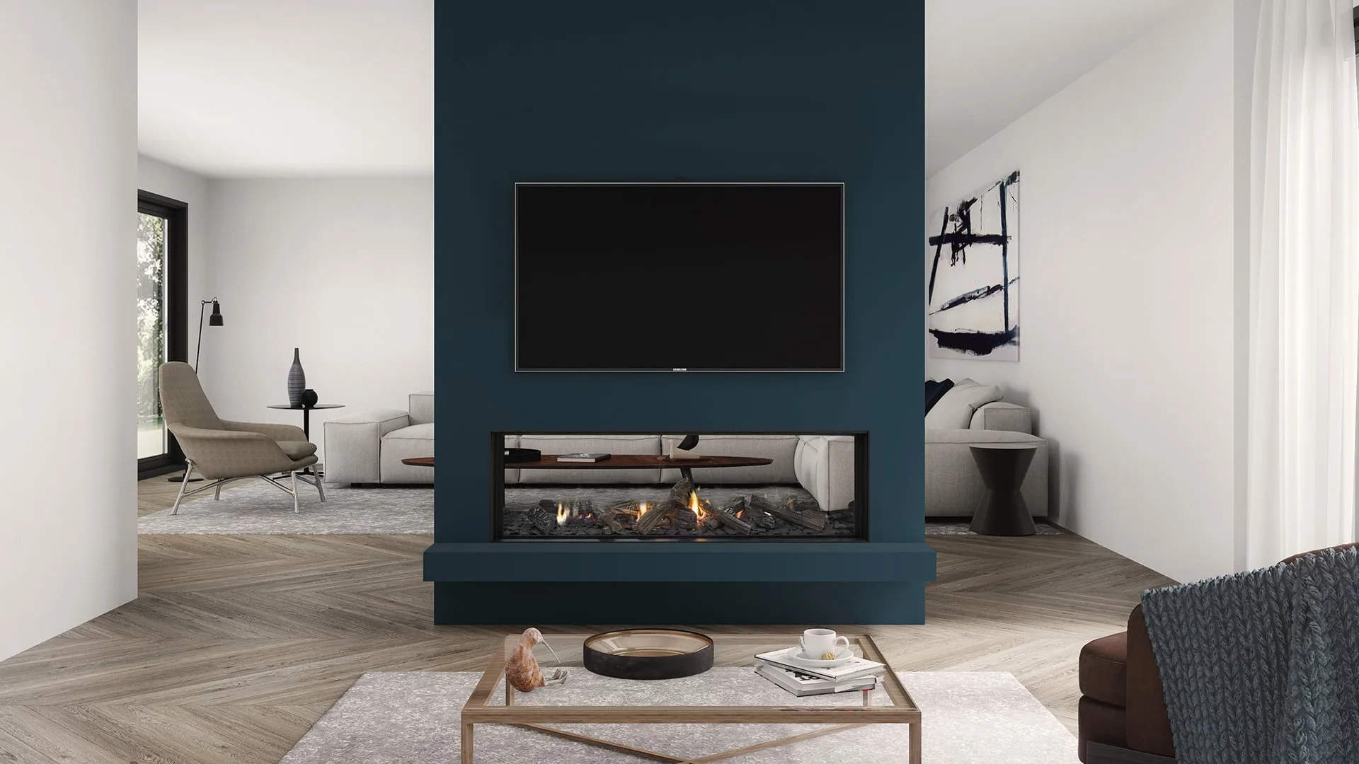 Escea DS1650 Double double-sided gas fireplace