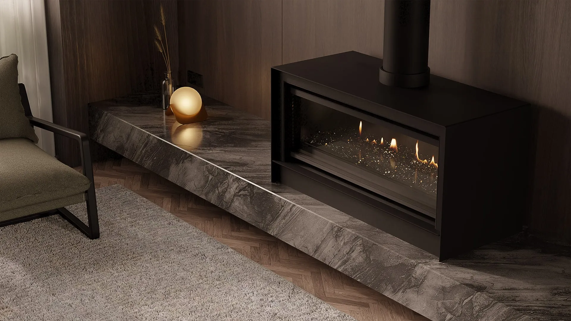 Escea LRFS1000 freestanding electric fireplace